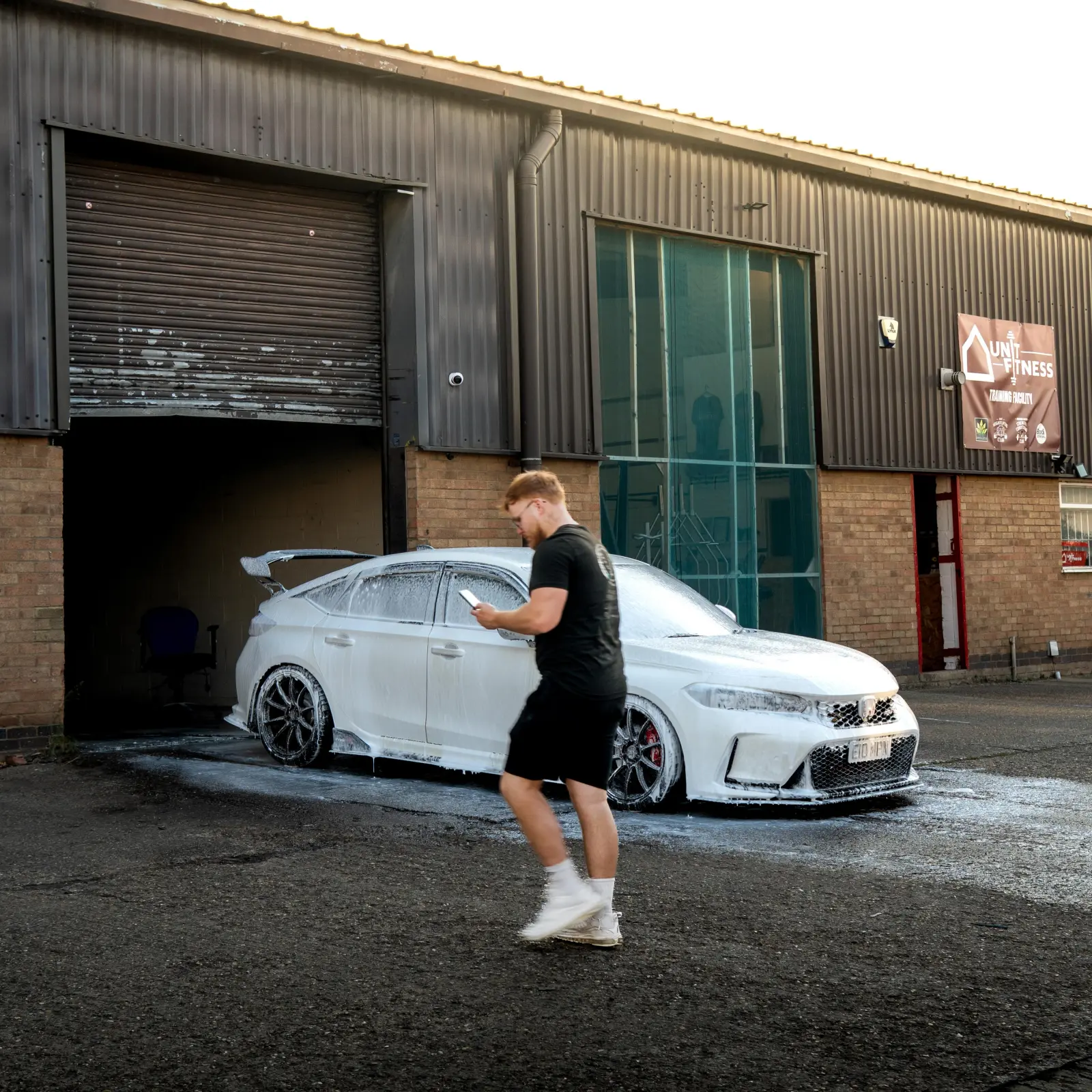 Honda Civic during the safe wash stage at Valet Capital