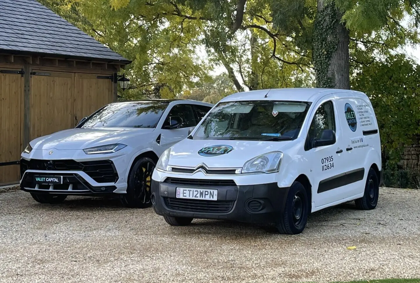 Valet Capital mobile detailing van with a customer vehicle